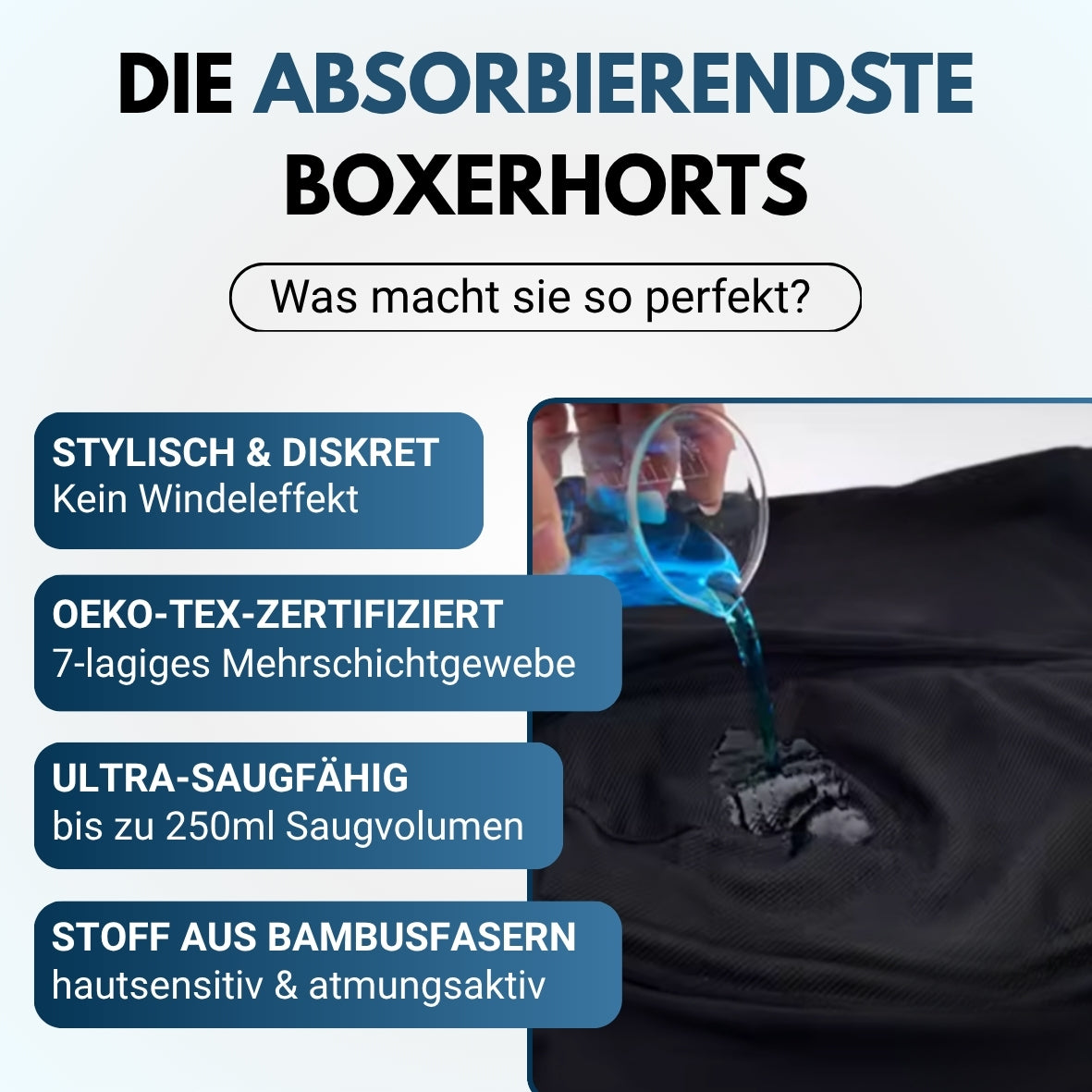 Boxershorts mit ultra-starkem Auslaufschutz