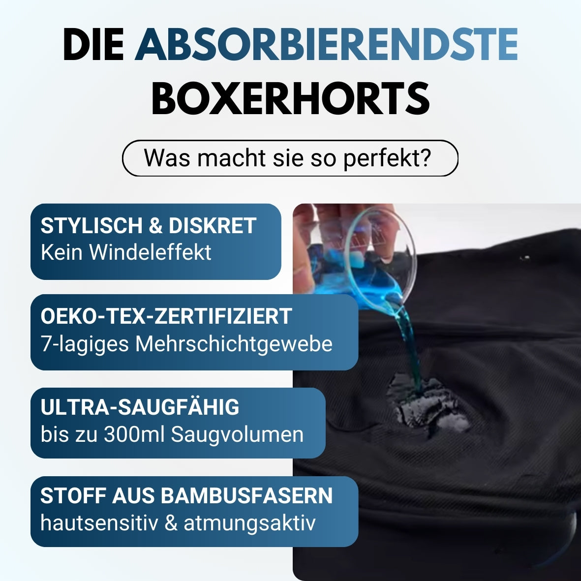 Boxershorts med ultrastærk lækagebeskyttelse